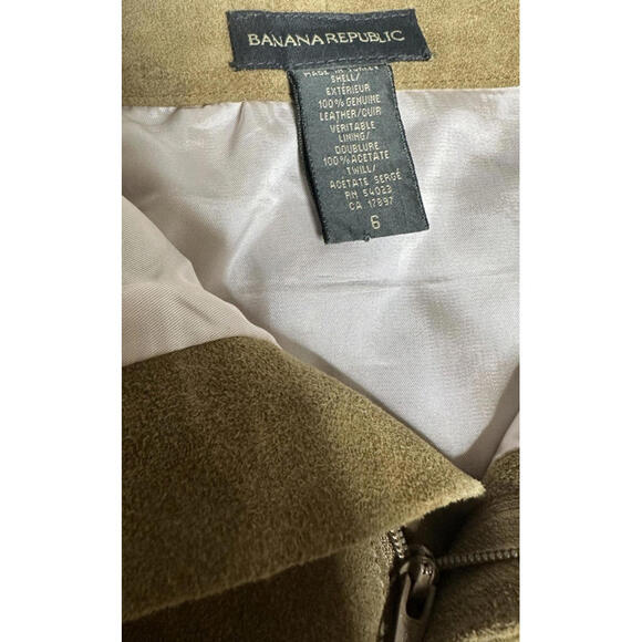 Vtg Banana Republic Skirt Size 6 Brown Suede 2002 Zip Genuine Leather Minimalist - Picture 5 of 8